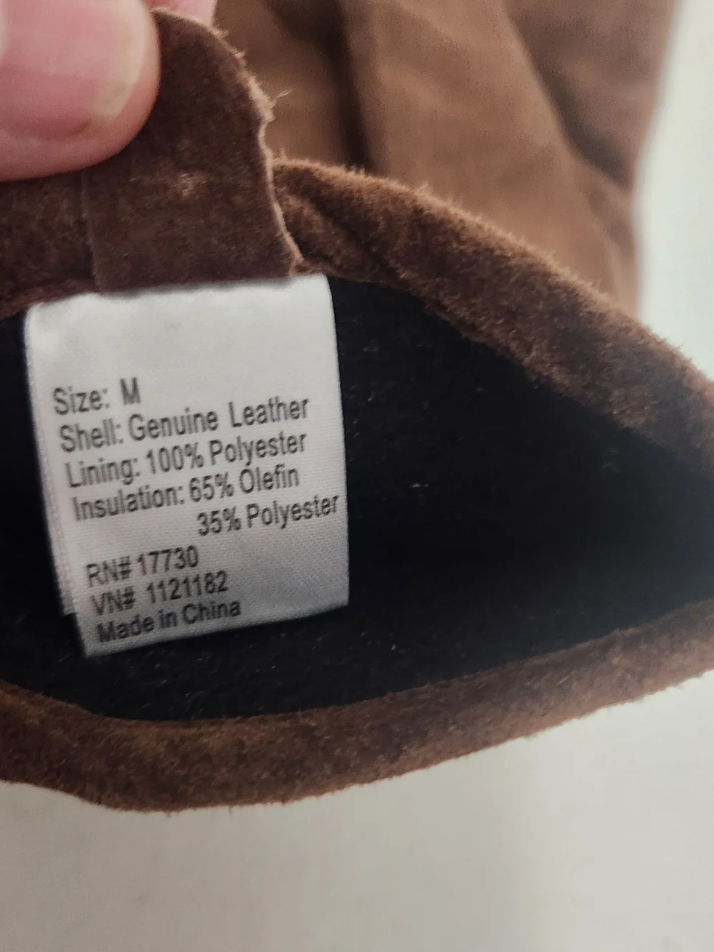 3M Thinsulate Brown Suede-Style Gloves